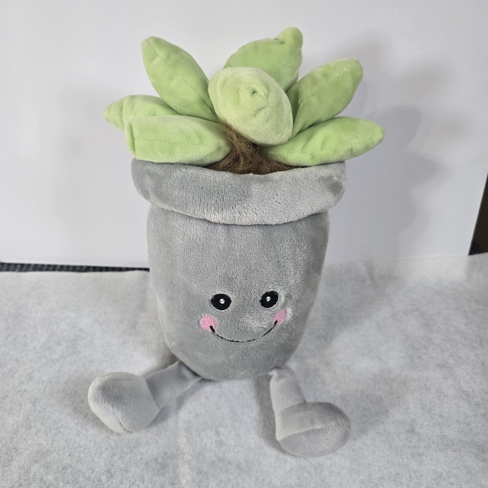 Hug Me Huggable Friend Potted Plant Plush - Succulent Plush Silver One